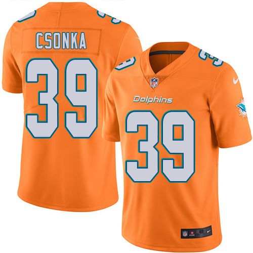 Men Miami Dolphins #39 Larry Csonka Nike Oragne Color Rush Limited NFL Jersey->miami dolphins->NFL Jersey